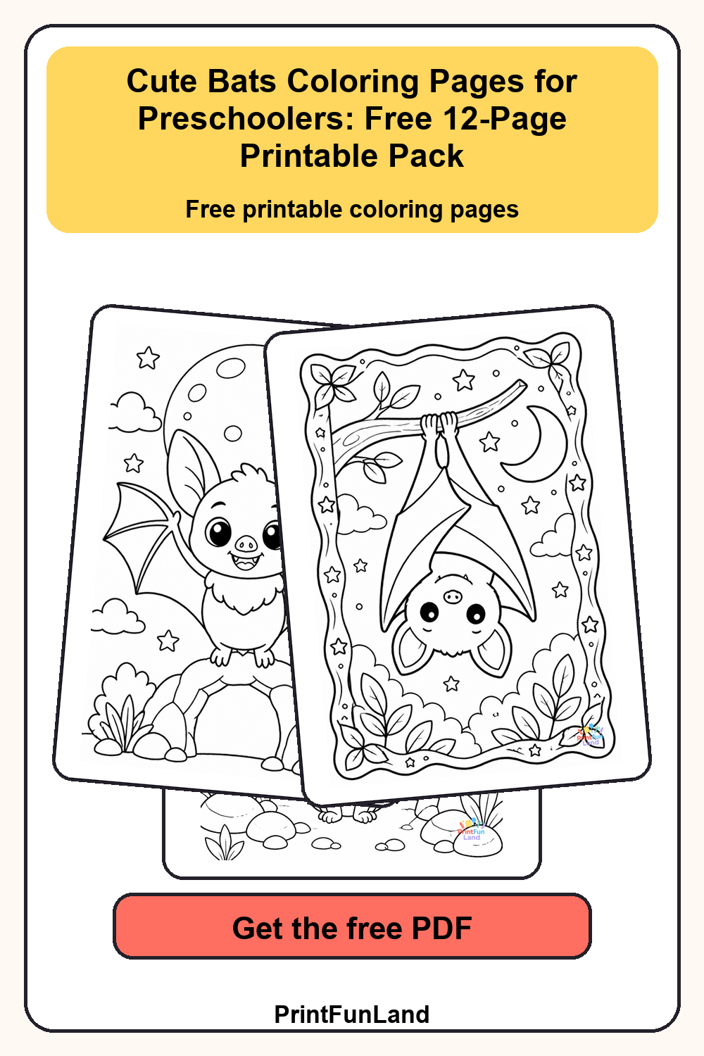Save Bats Coloring Pages for Preschoolers for later