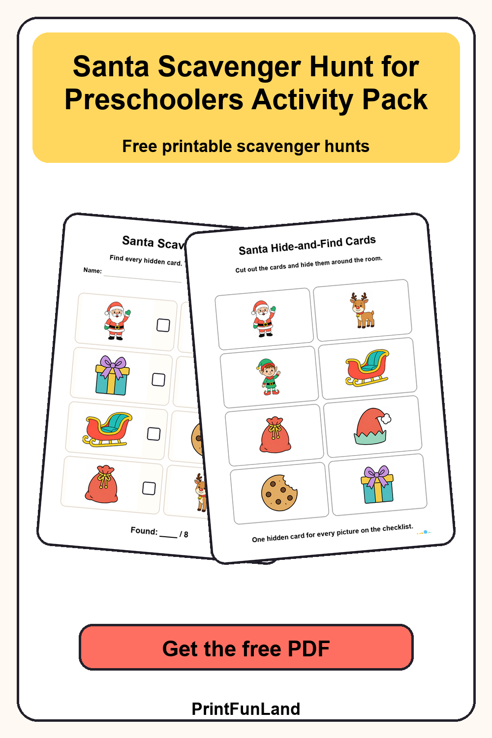Save Santa Scavenger Hunt for Preschoolers for later