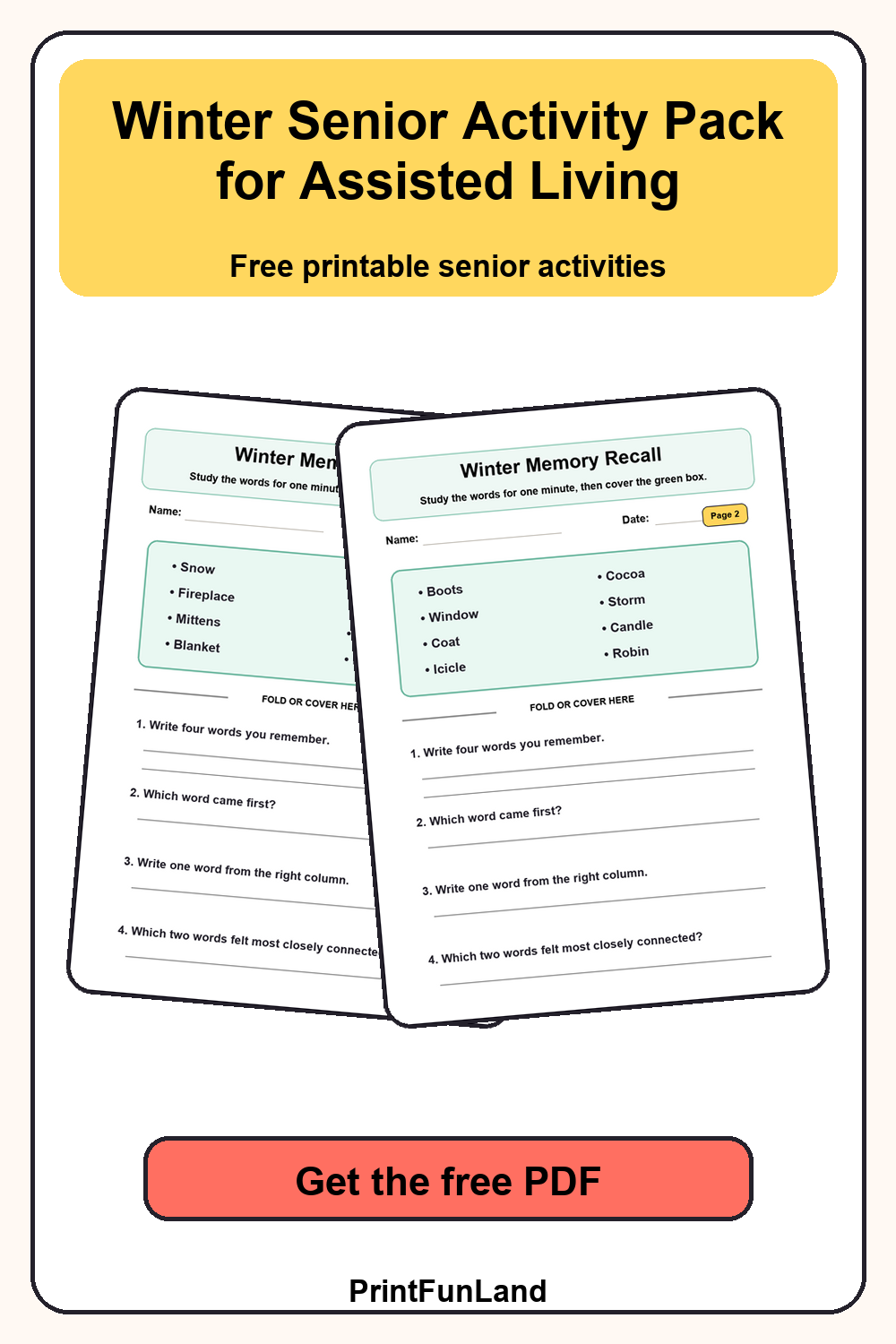 Save Winter Senior Activity for Assisted Living for later