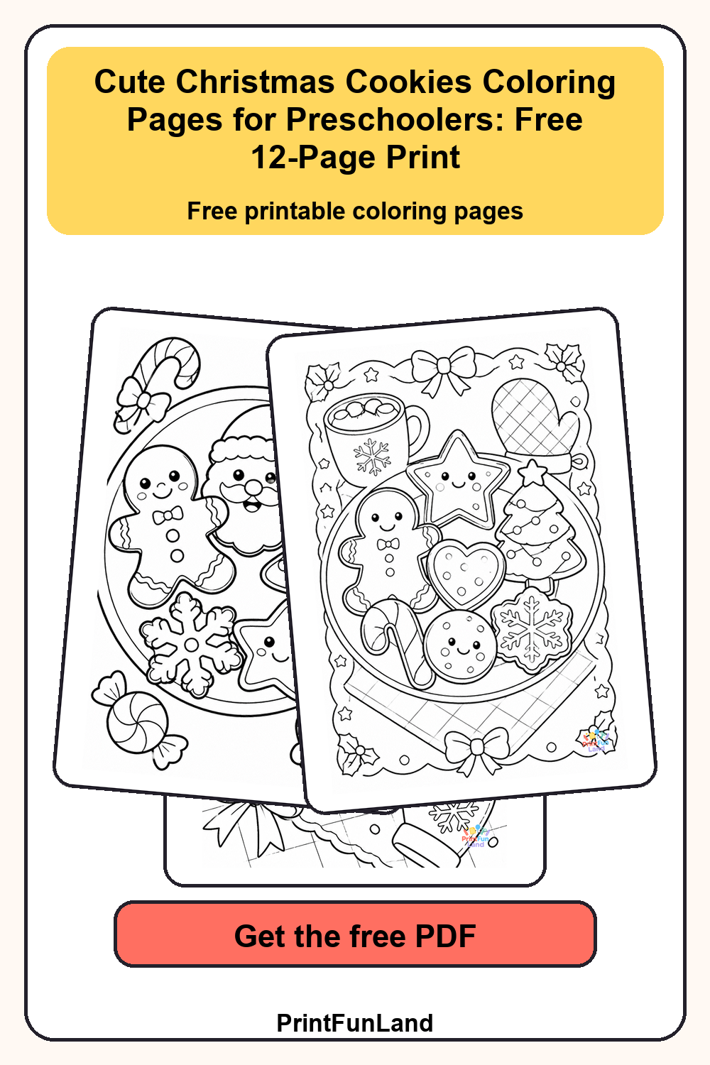 Save Christmas Cookies Coloring Pages for Preschoolers for later