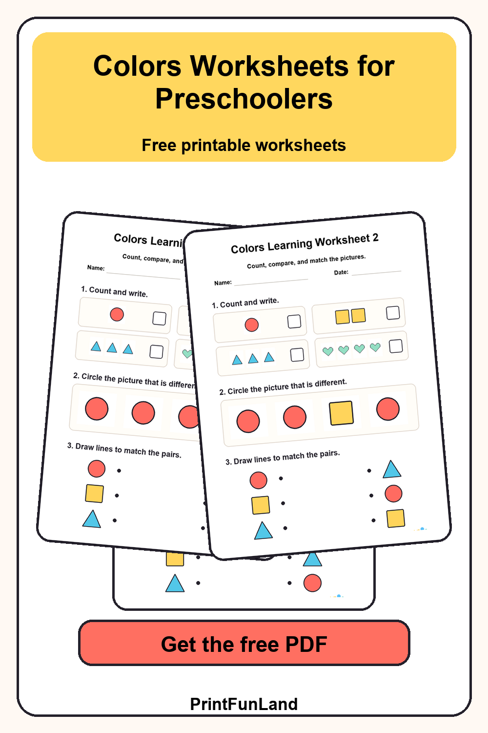 Save Colors Worksheets for Preschoolers for later