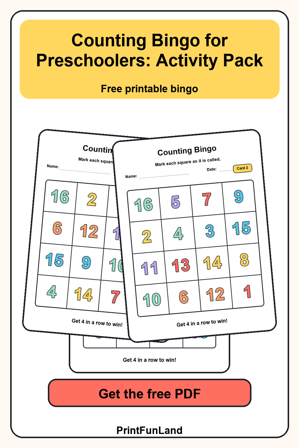 Save Counting Bingo for Preschoolers for later