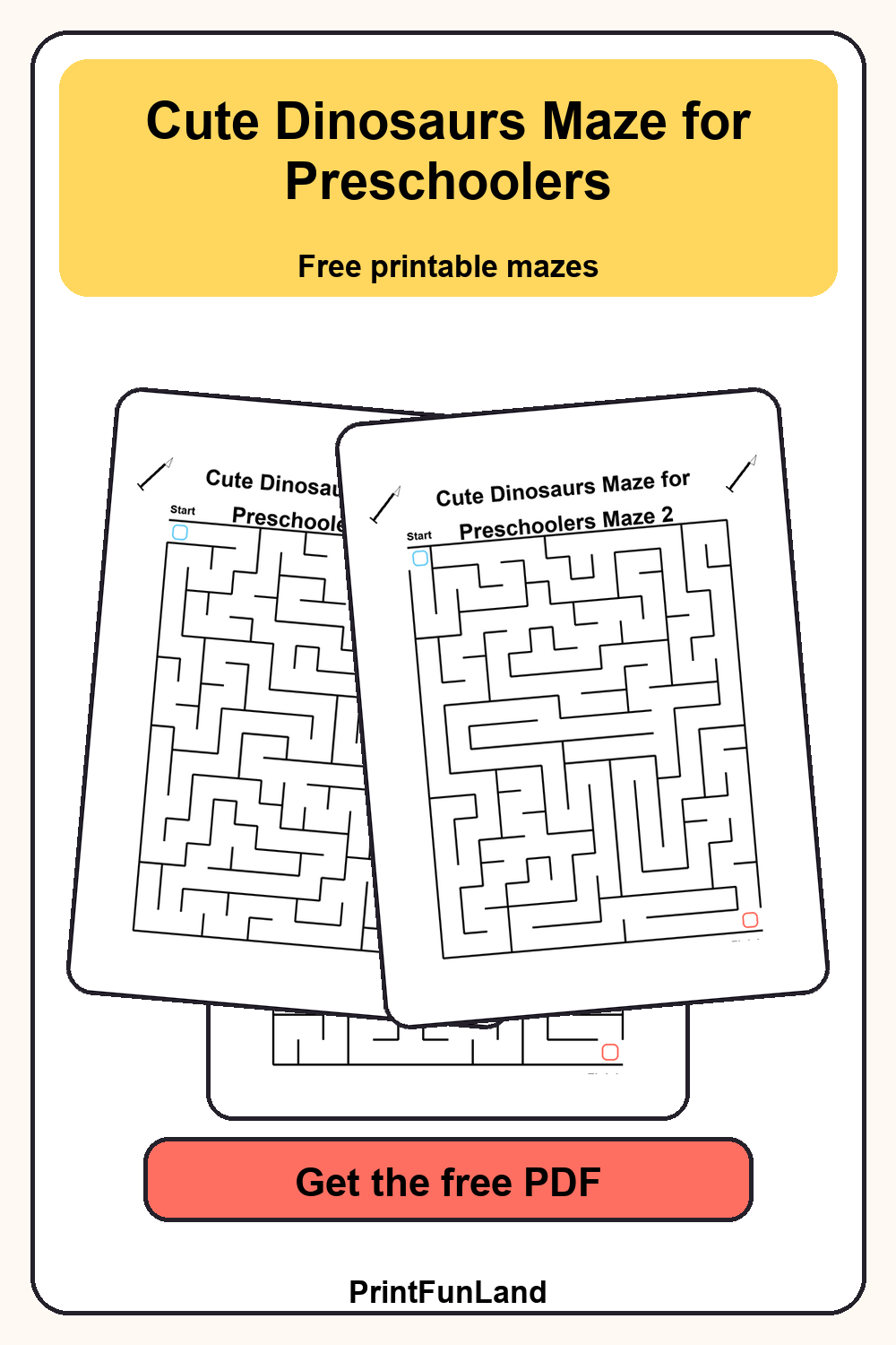 Save Cute Dinosaurs Maze for Preschoolers for later