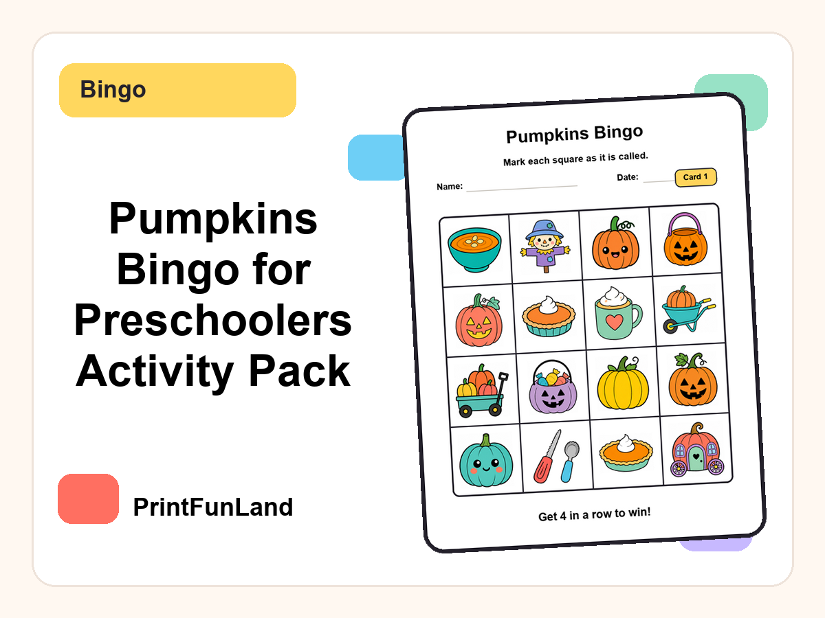 Pumpkins Bingo for Preschoolers