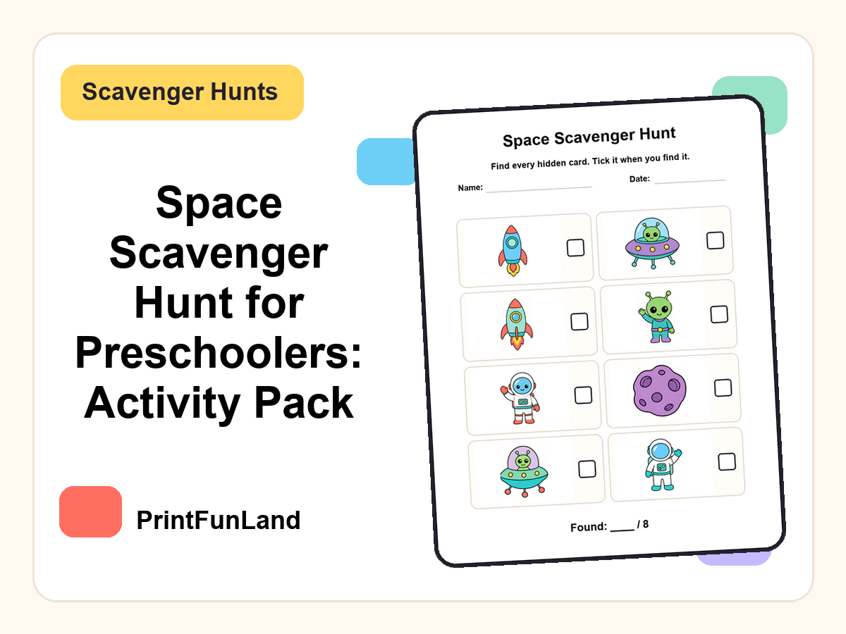 Space Scavenger Hunt for Preschoolers