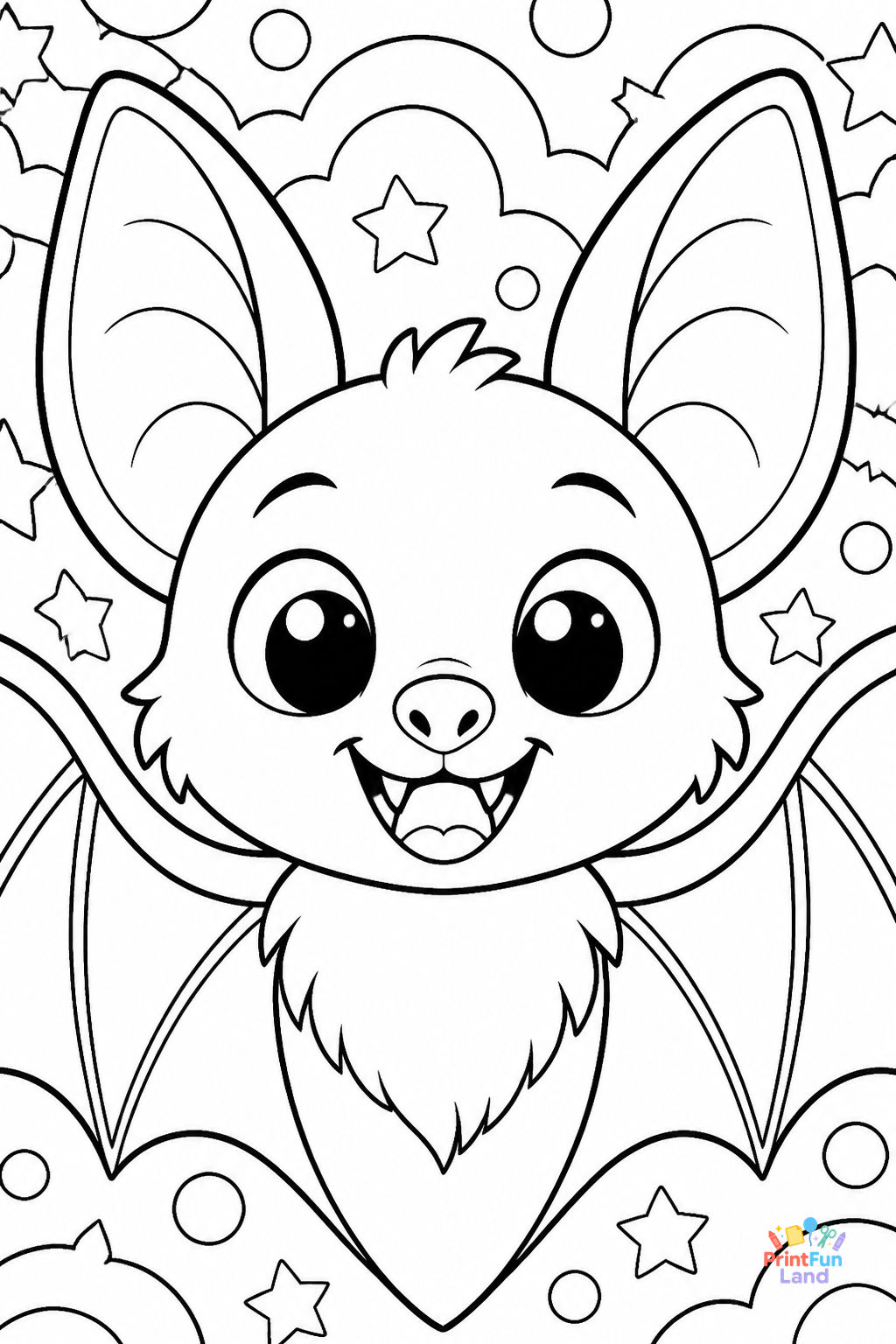 Bats Coloring Pages for Preschoolers printable page 12
