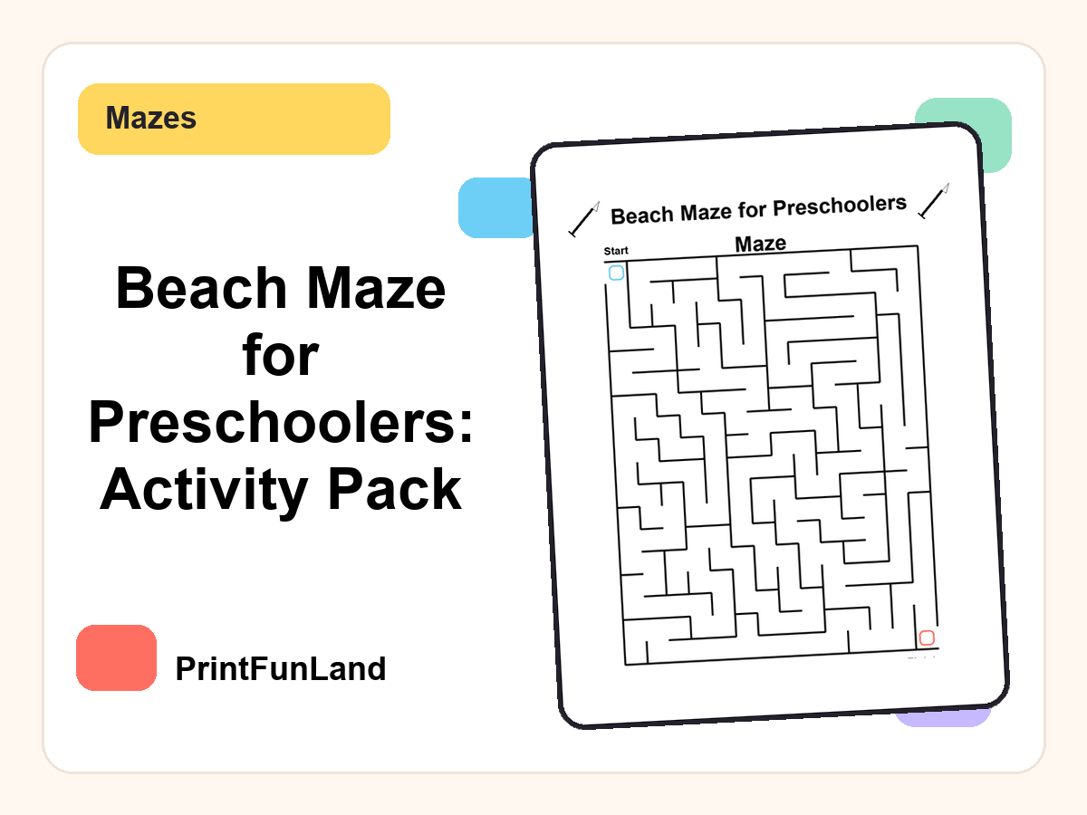 Beach Maze for Preschoolers