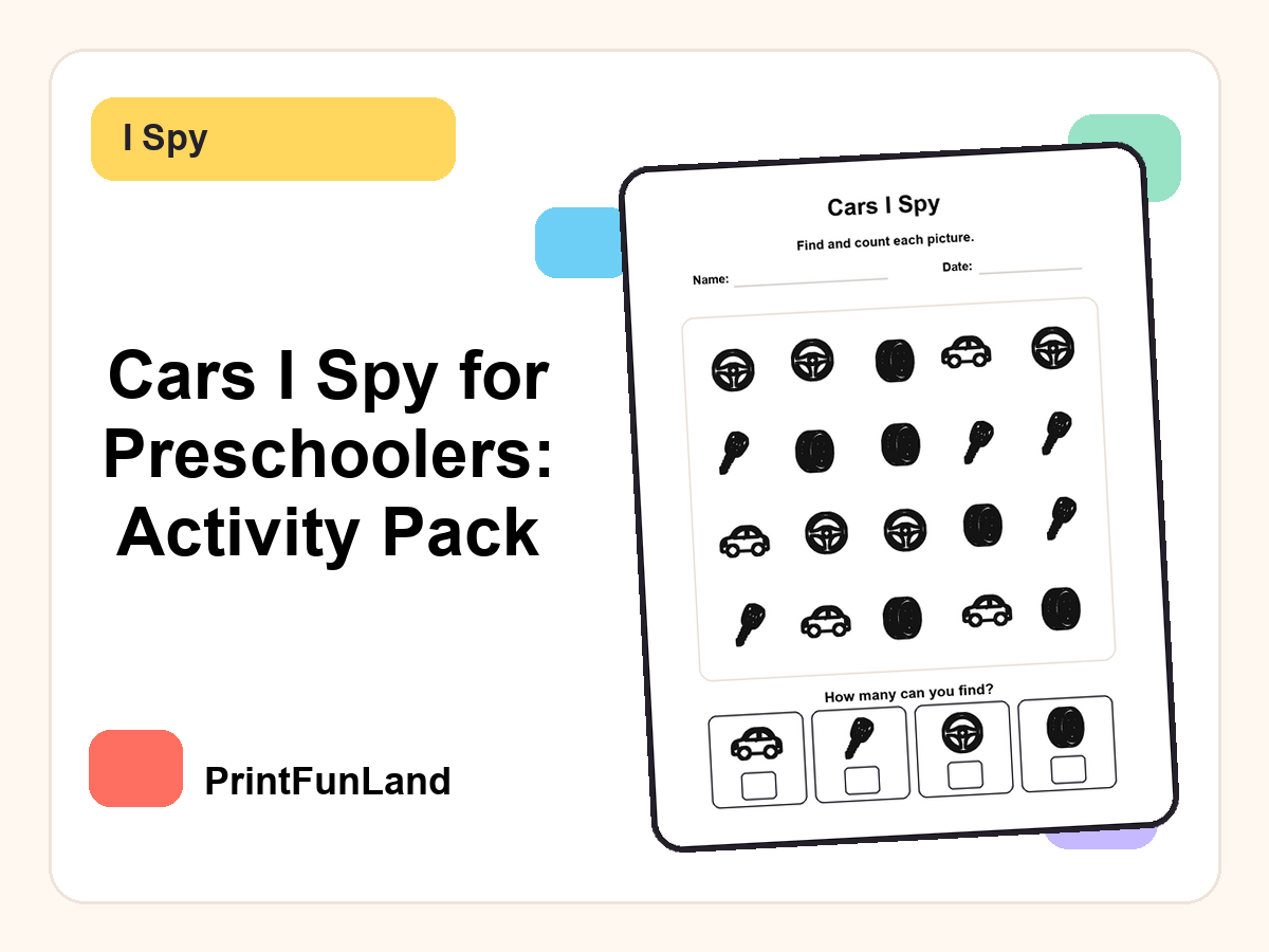 Cars I Spy for Preschoolers
