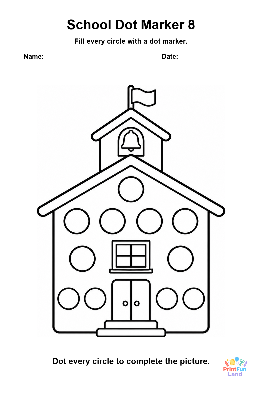 School Dot Marker Pages for Preschoolers printable page 8