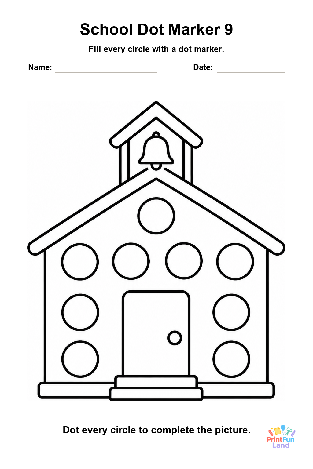 School Dot Marker Pages for Preschoolers printable page 9