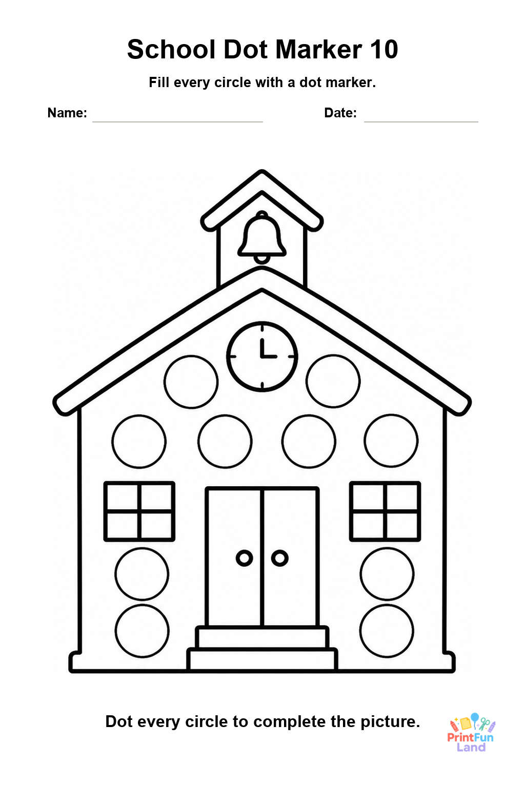 School Dot Marker Pages for Preschoolers printable page 10
