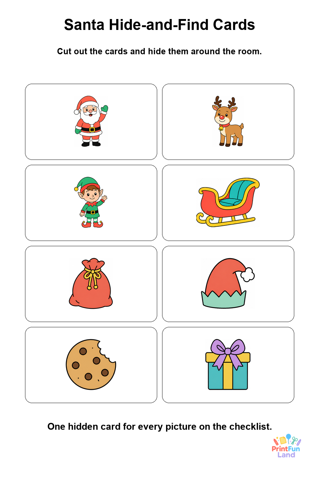 Santa Scavenger Hunt for Preschoolers printable page 2