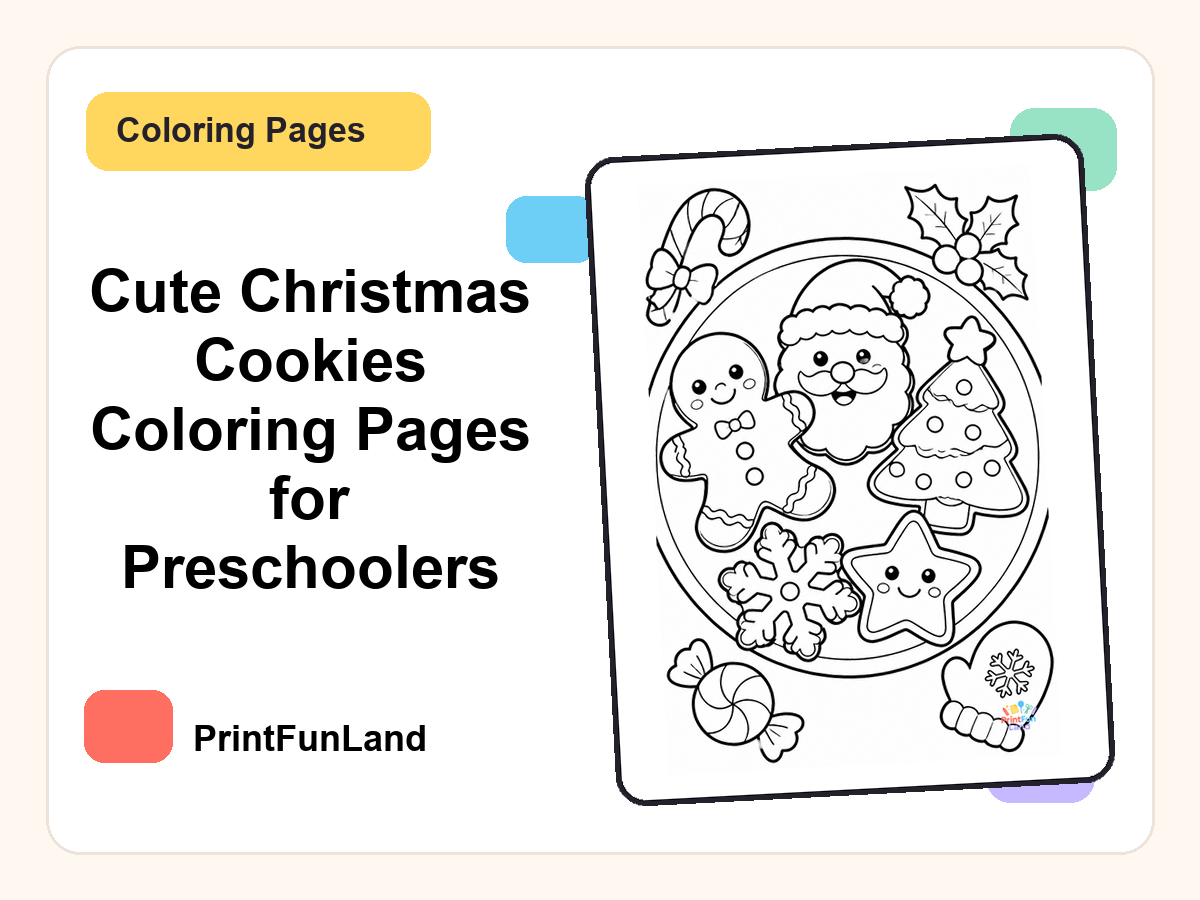 Christmas Cookies Coloring Pages for Preschoolers