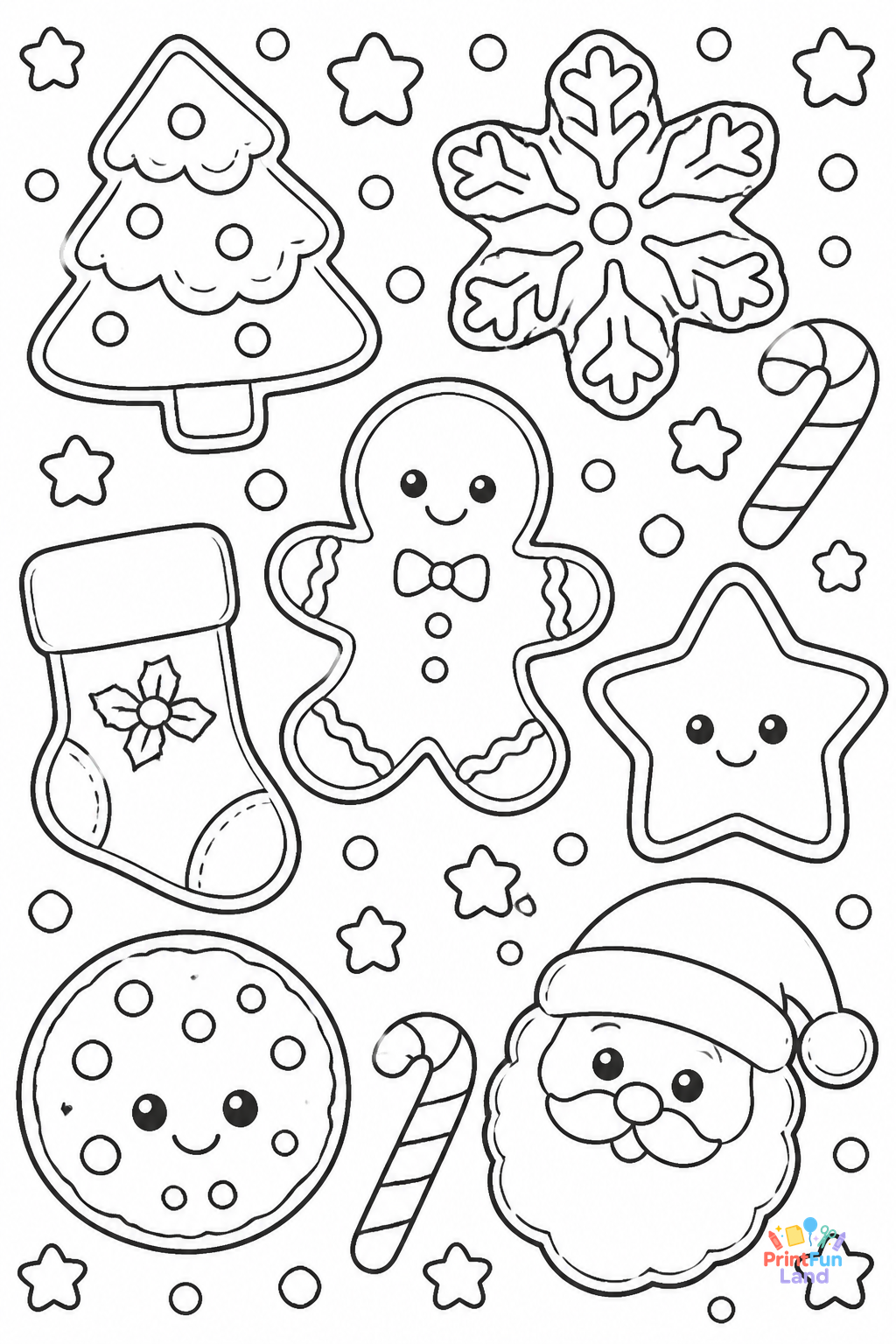 Christmas Cookies Coloring Pages for Preschoolers printable page 4