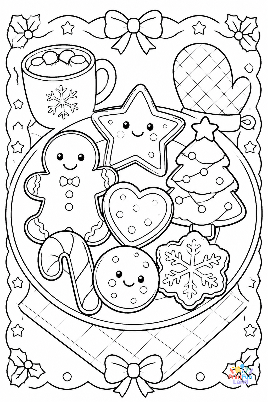 Christmas Cookies Coloring Pages for Preschoolers printable page 2