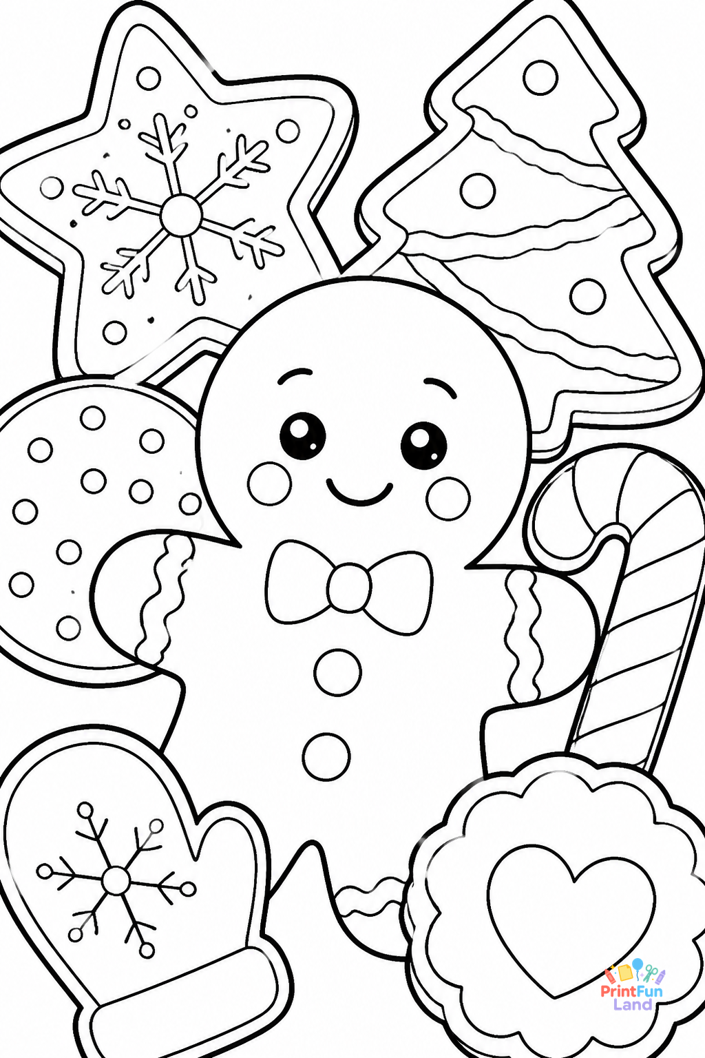 Christmas Cookies Coloring Pages for Preschoolers printable page 6