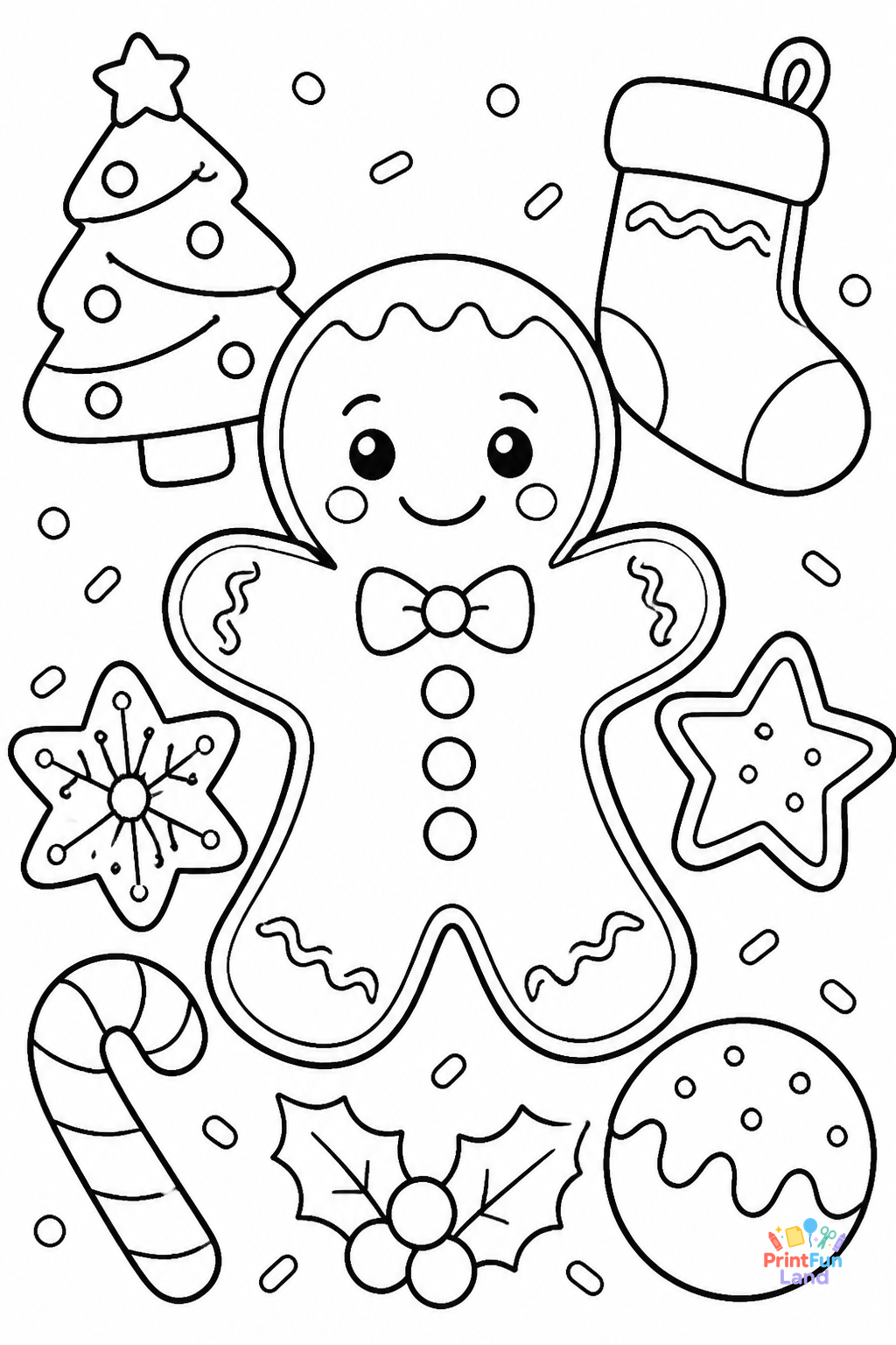 Christmas Cookies Coloring Pages for Preschoolers printable page 7
