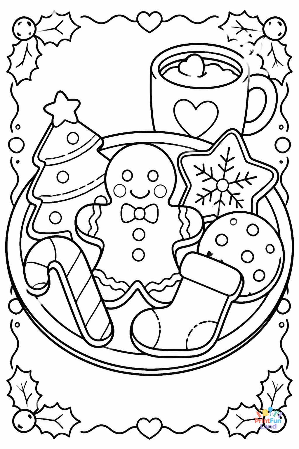 Christmas Cookies Coloring Pages for Preschoolers printable page 8