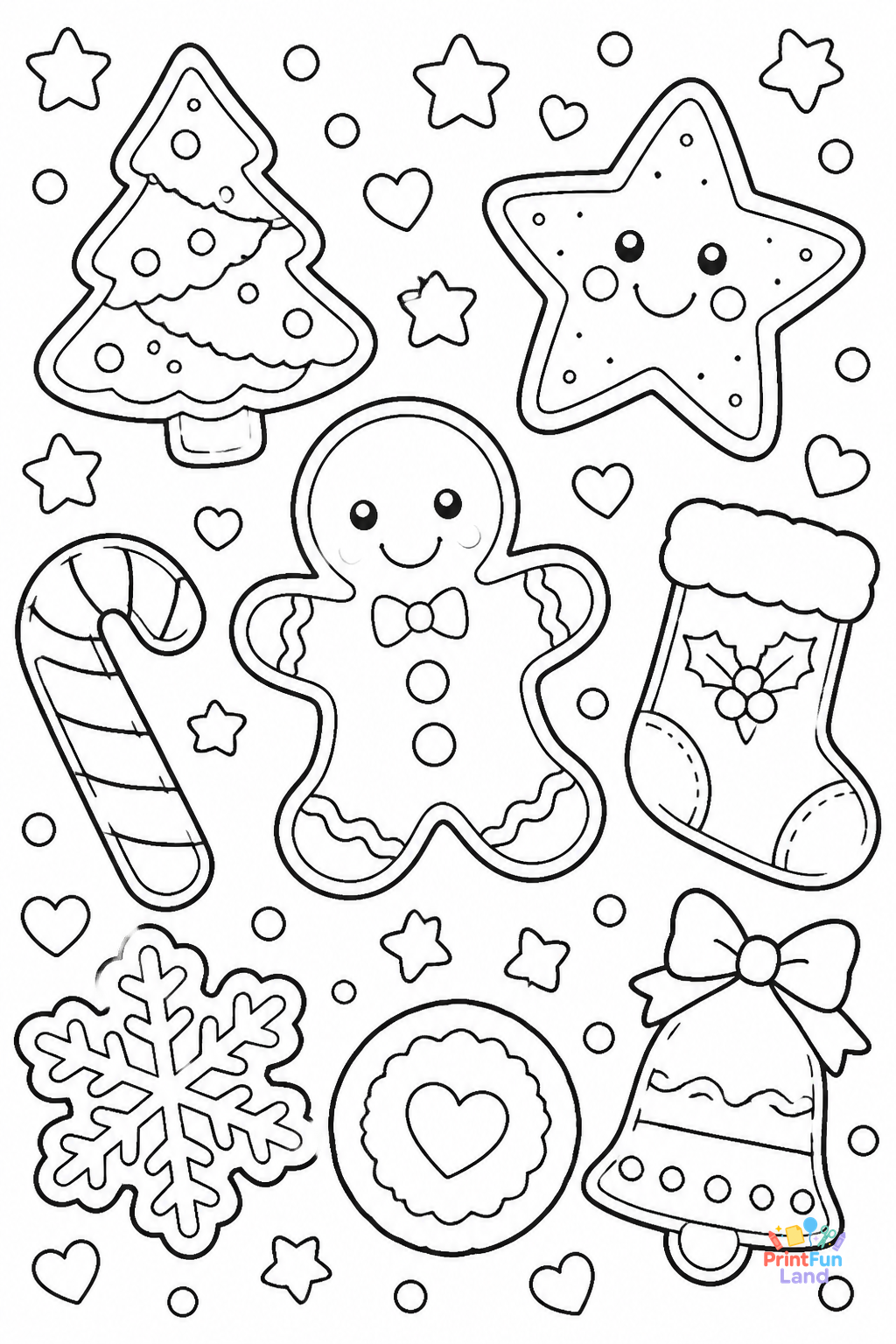 Christmas Cookies Coloring Pages for Preschoolers printable page 10
