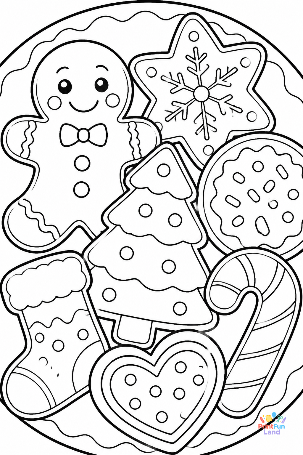 Christmas Cookies Coloring Pages for Preschoolers printable page 12