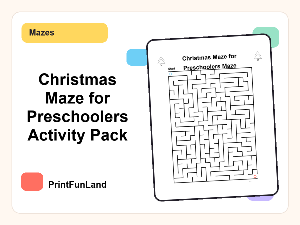 Christmas Maze for Preschoolers