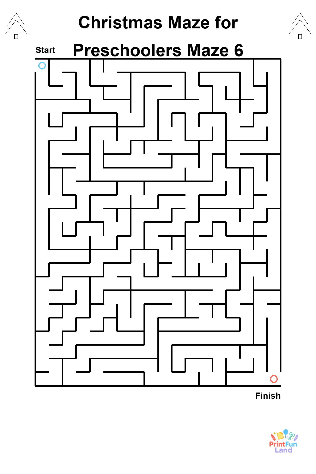 Christmas Maze for Preschoolers printable page 6