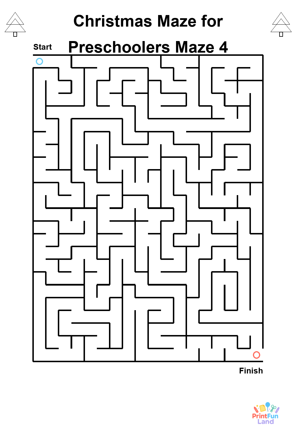 Christmas Maze for Preschoolers printable page 4