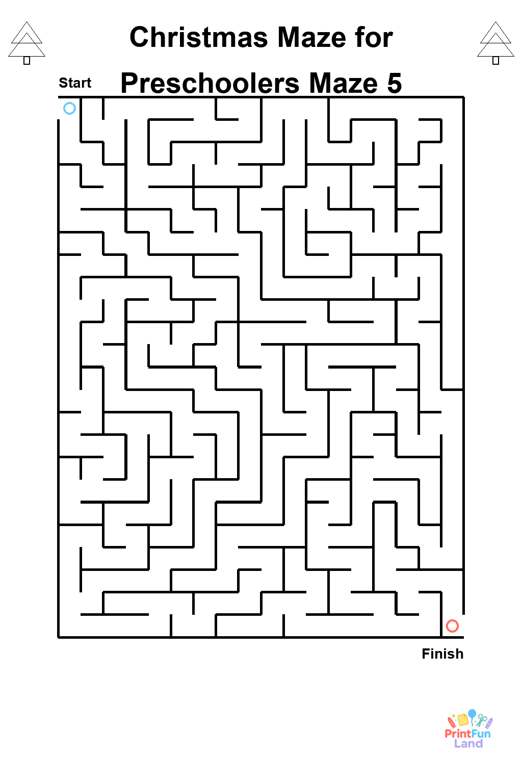 Christmas Maze for Preschoolers printable page 5