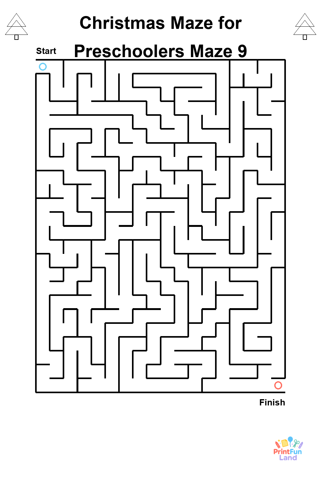 Christmas Maze for Preschoolers printable page 9