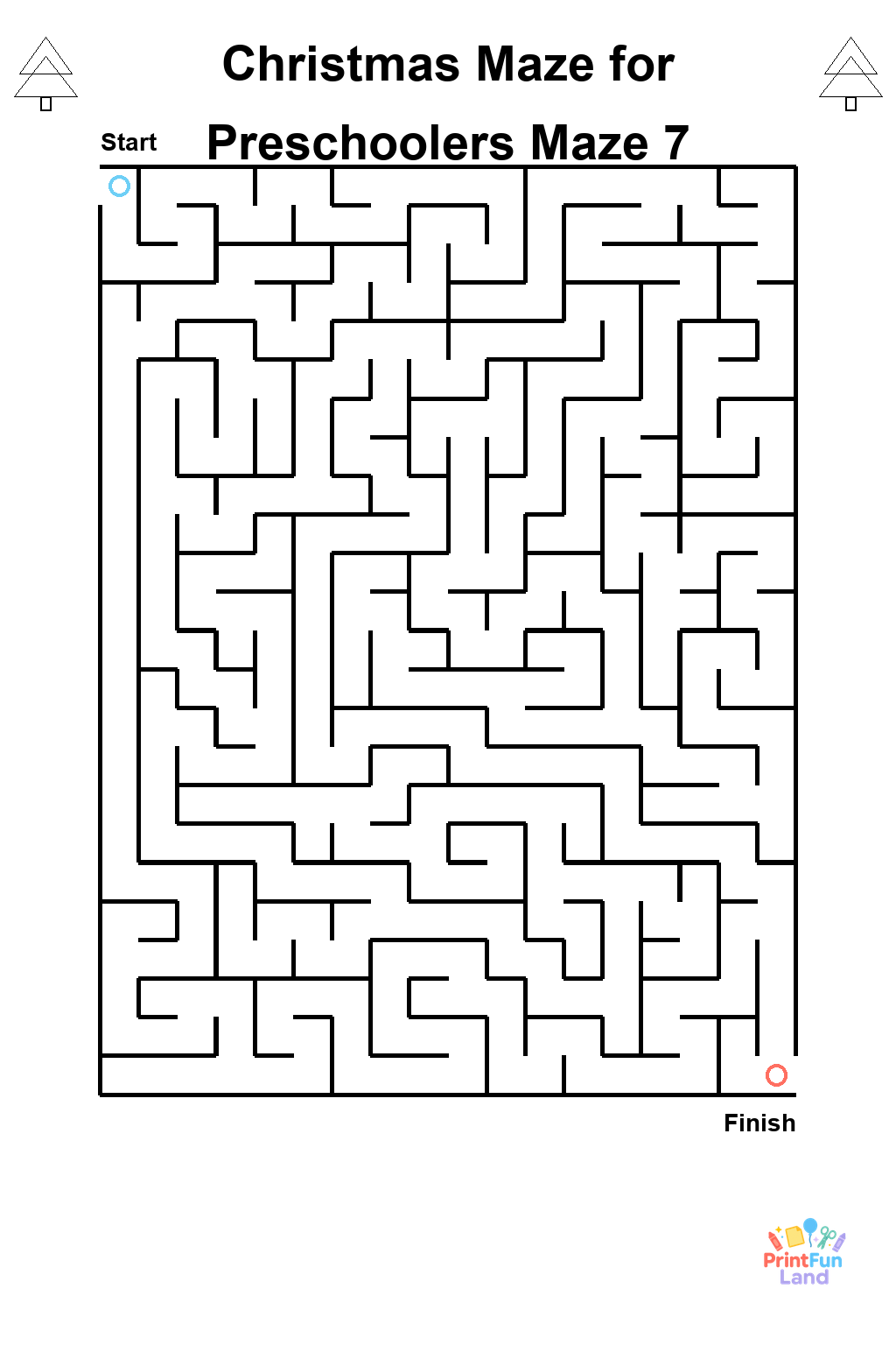 Christmas Maze for Preschoolers printable page 7