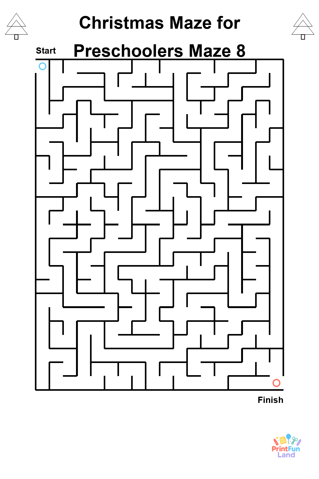 Christmas Maze for Preschoolers printable page 8