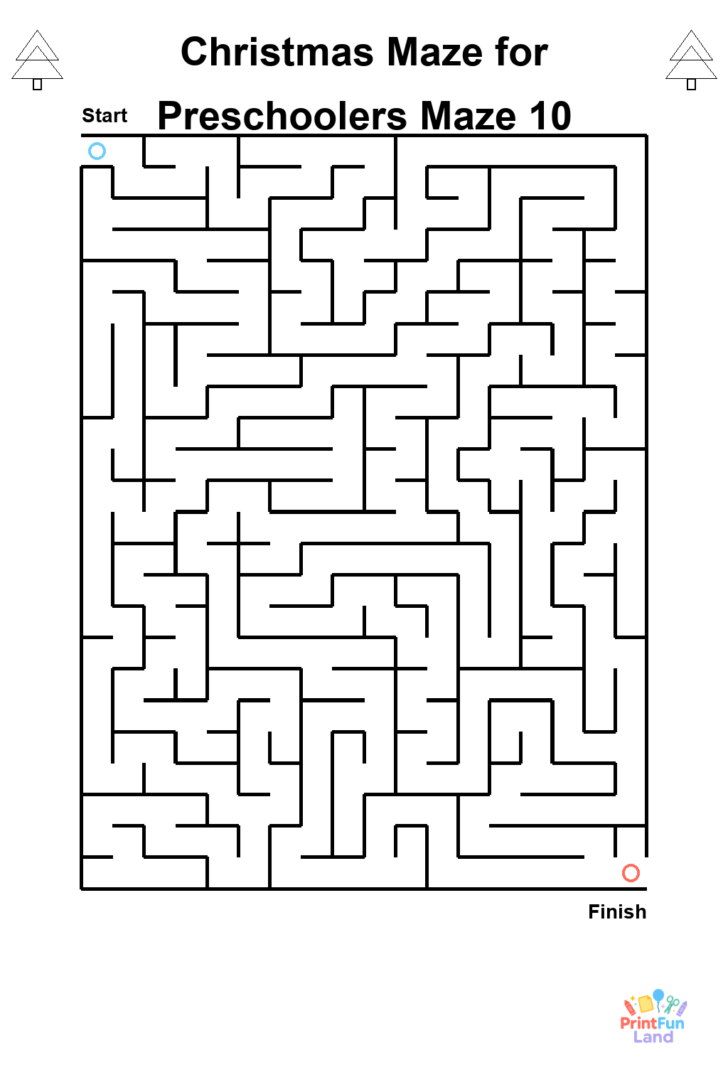 Christmas Maze for Preschoolers printable page 10