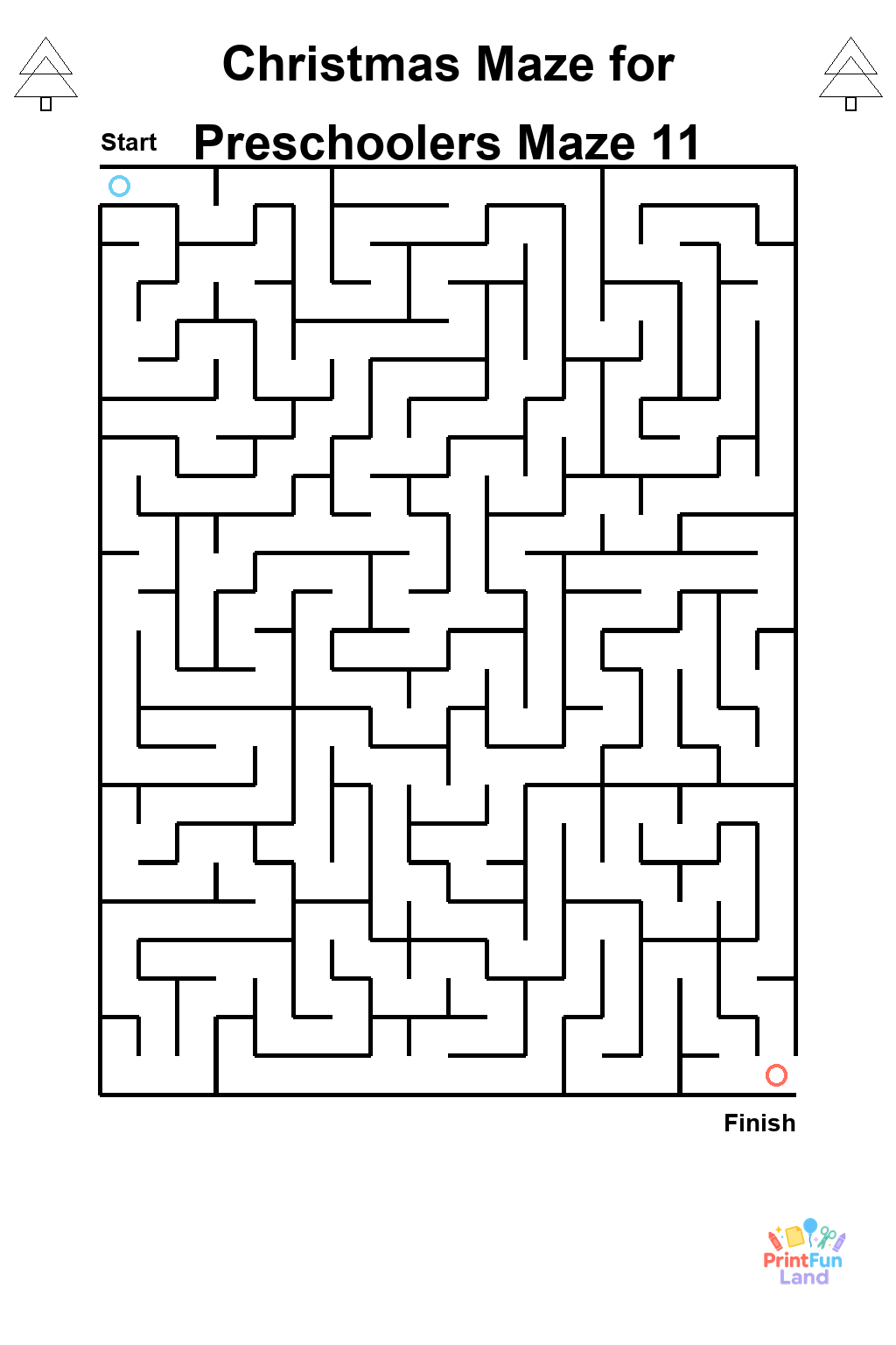 Christmas Maze for Preschoolers printable page 11