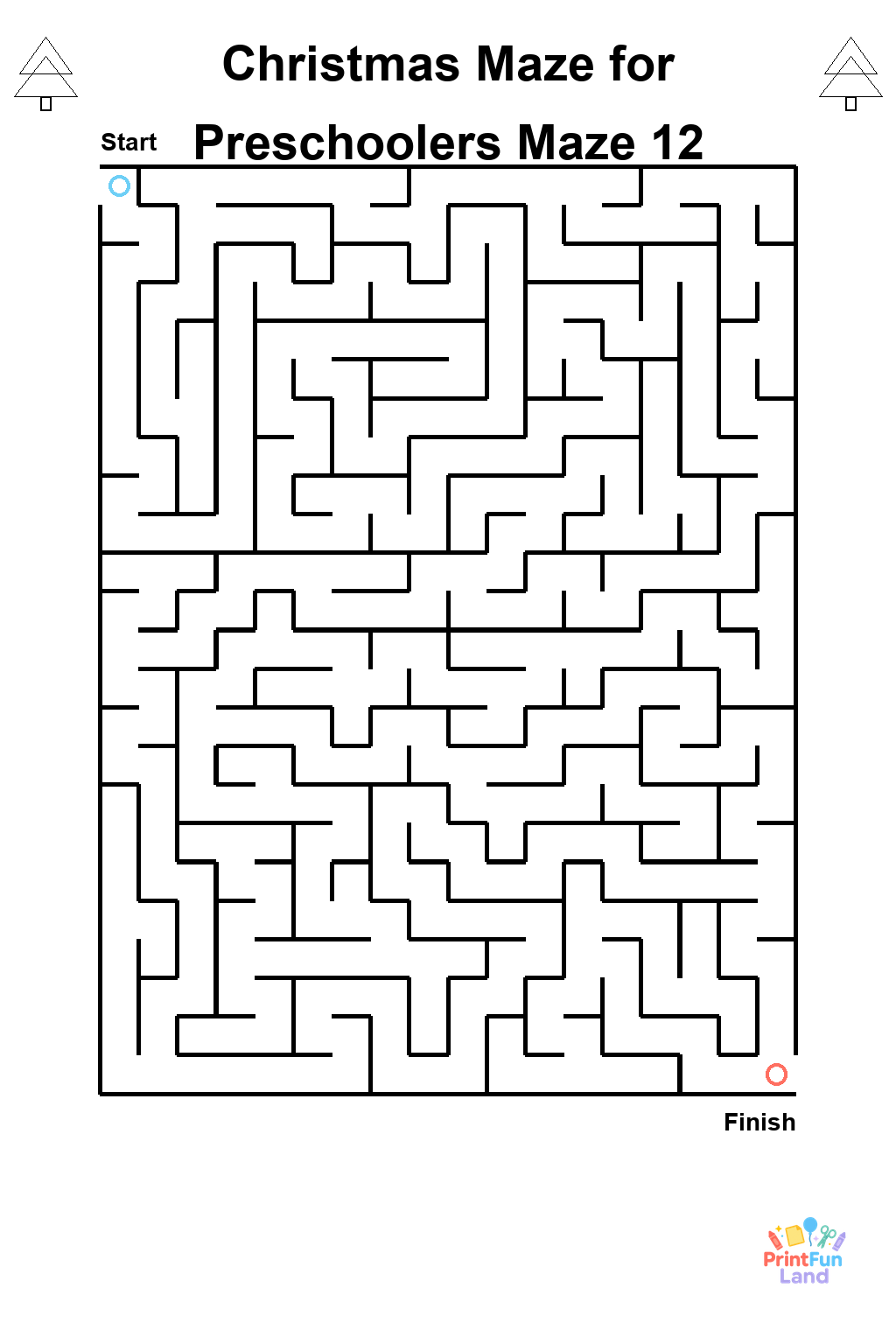 Christmas Maze for Preschoolers printable page 12