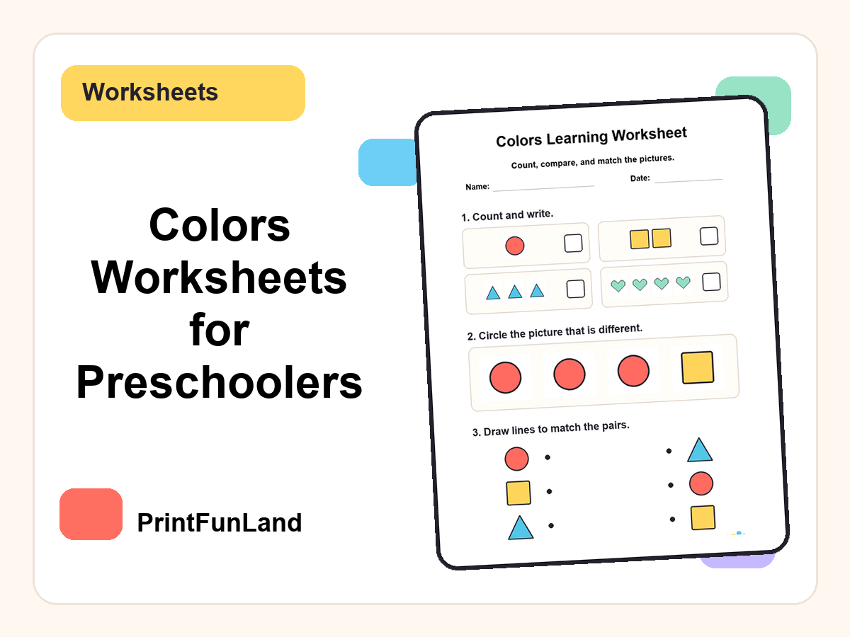 Colors Worksheets for Preschoolers