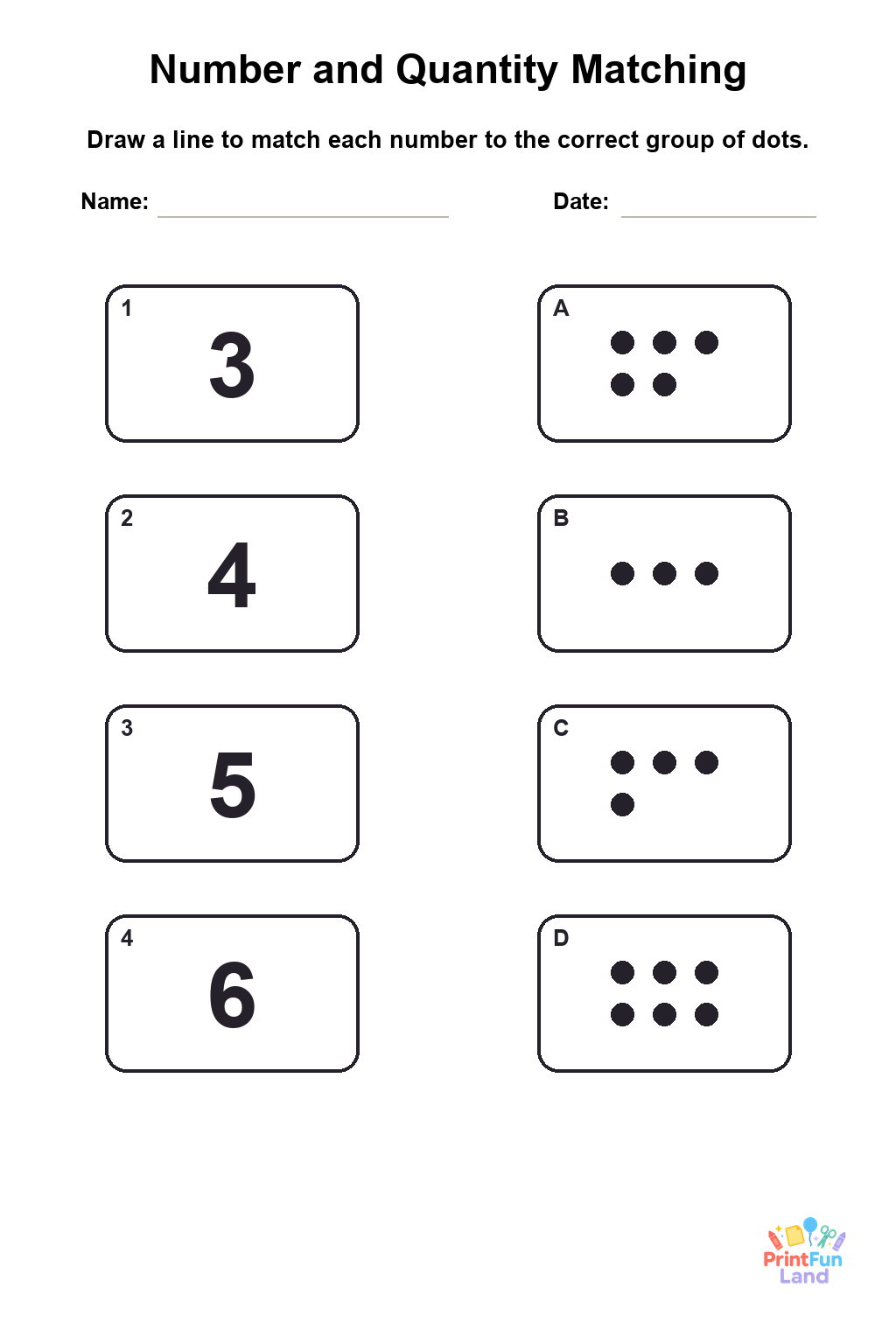 Sight Words Matching Games for Preschoolers printable page 3