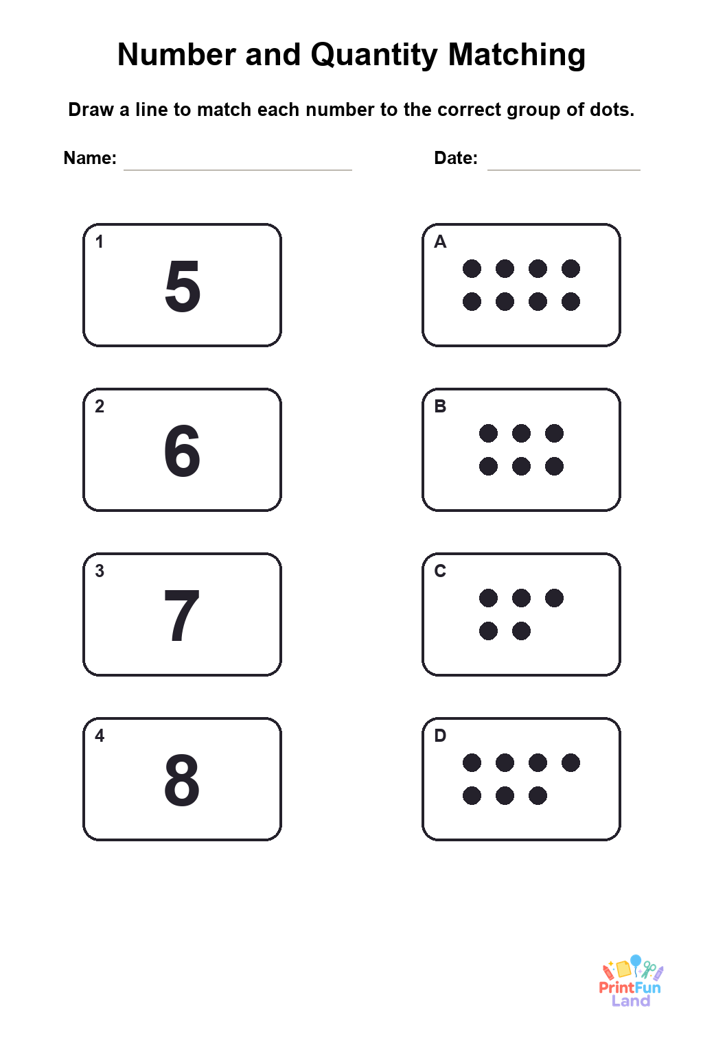 Sight Words Matching Games for Preschoolers printable page 5