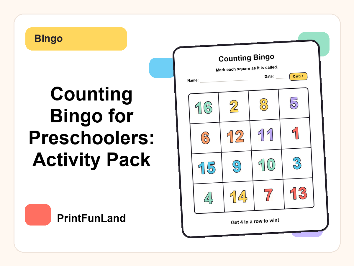Counting Bingo for Preschoolers