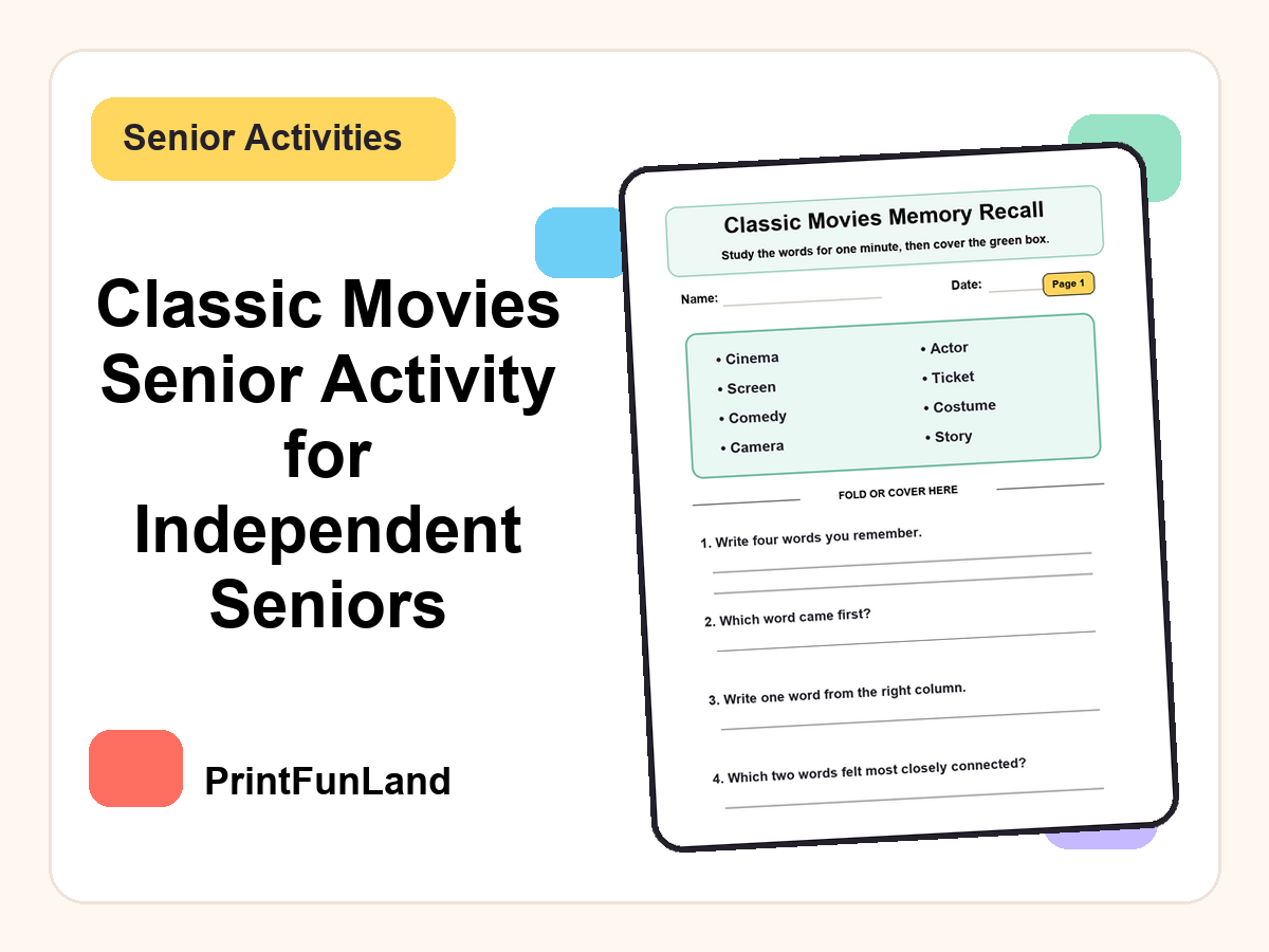 Classic Movies Senior Activity for Independent Seniors
