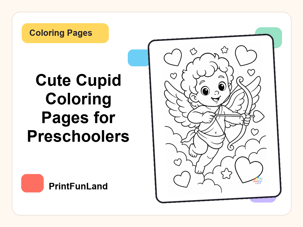 Cupid Coloring Pages for Preschoolers